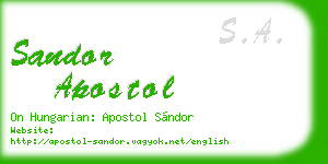 sandor apostol business card